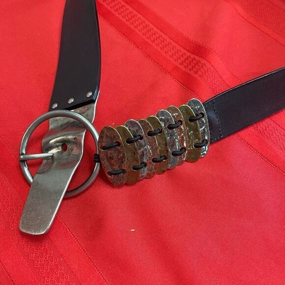 Chico’s Black Leather Artsy Belt Size M/L main image 6
